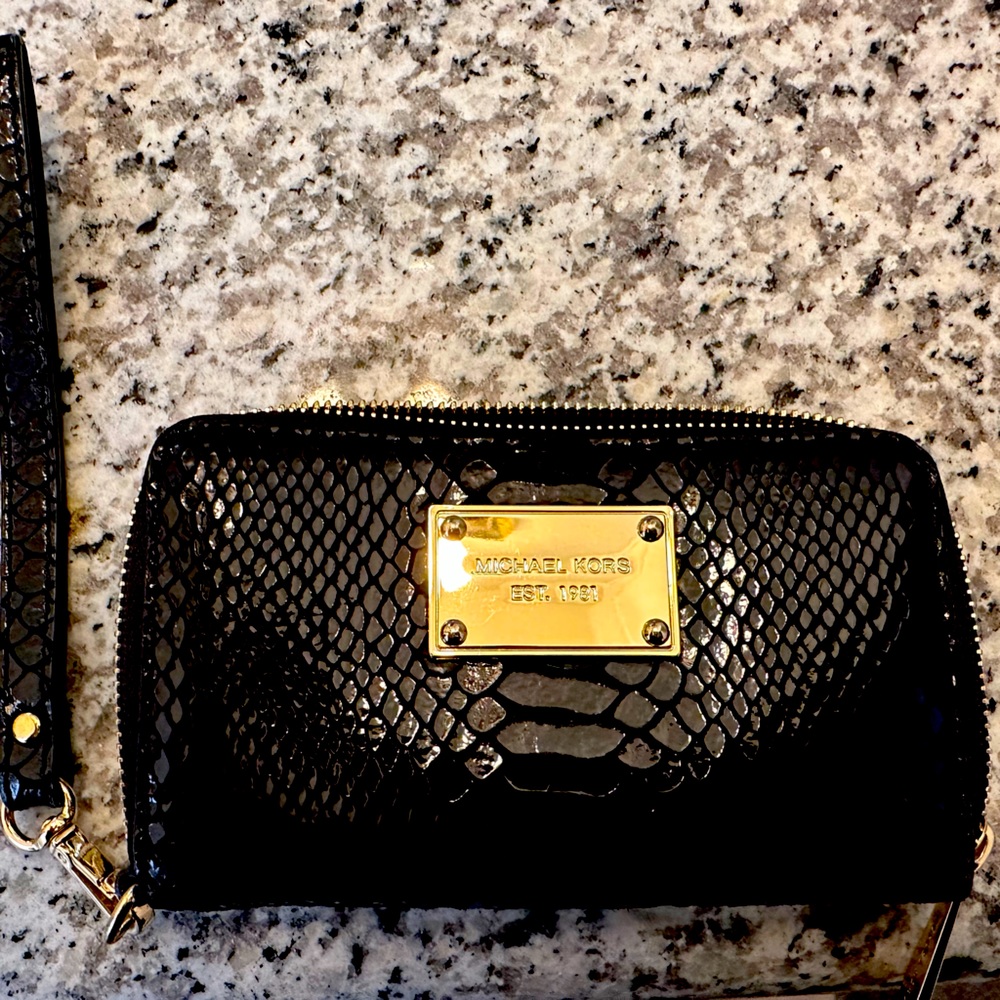 Michael Kors Black Python Wristlet - image 1